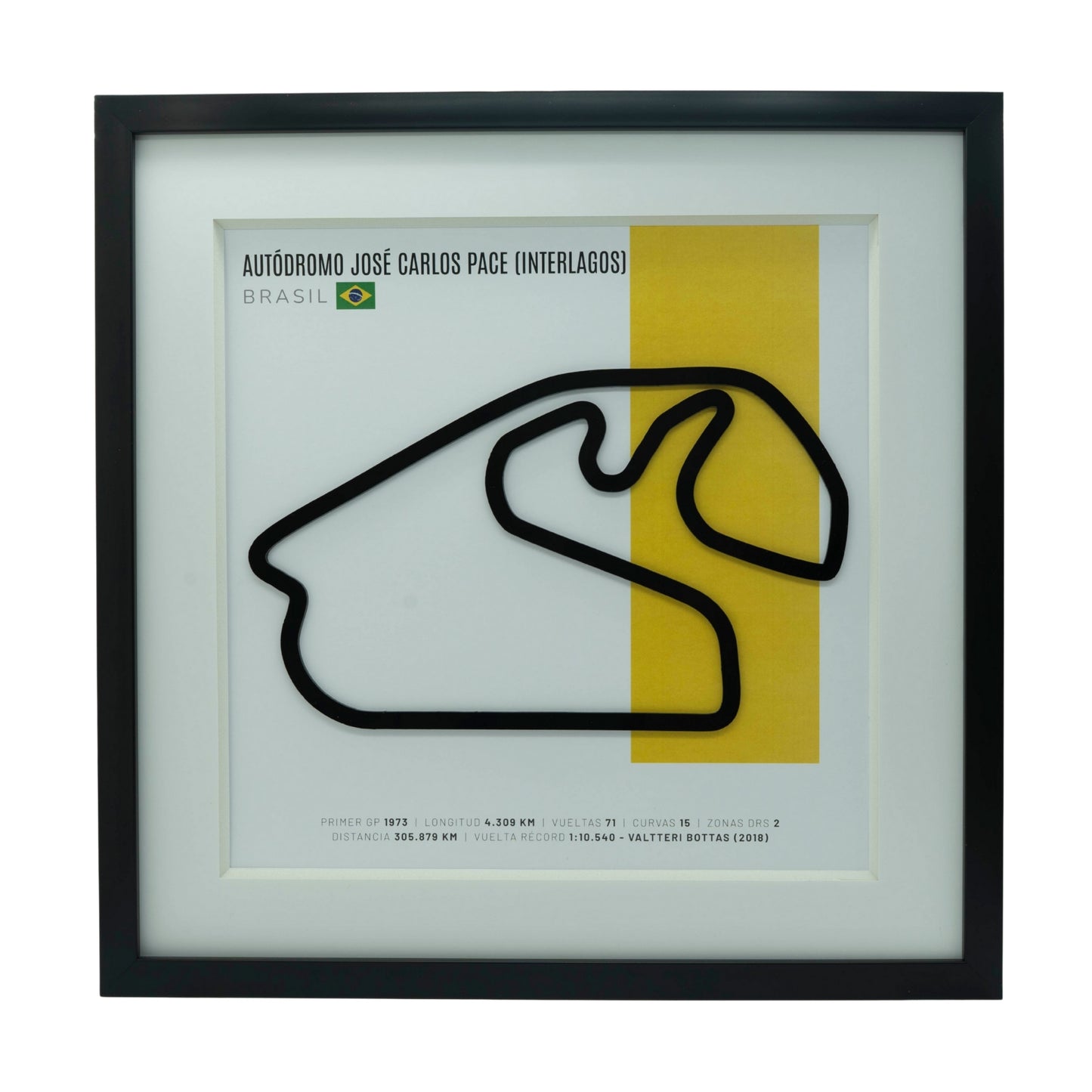 F1 – Autódromo José Carlos Pace / Interlagos (Brasil) | Circuito 3D enmarcado