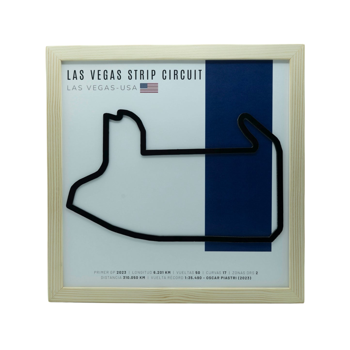 F1 – Las Vegas Strip Circuit (Estados Unidos) | Circuito 3D enmarcado