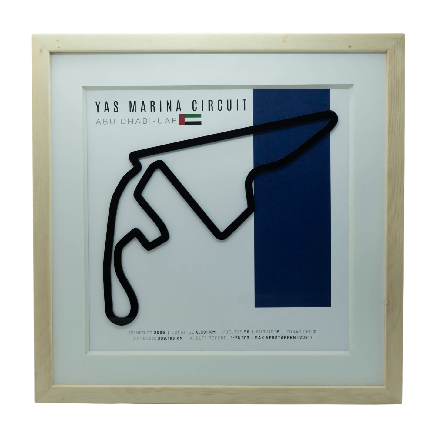 F1 – Yas Marina Circuit (Emiratos Árabes Unidos) | Circuito 3D enmarcado