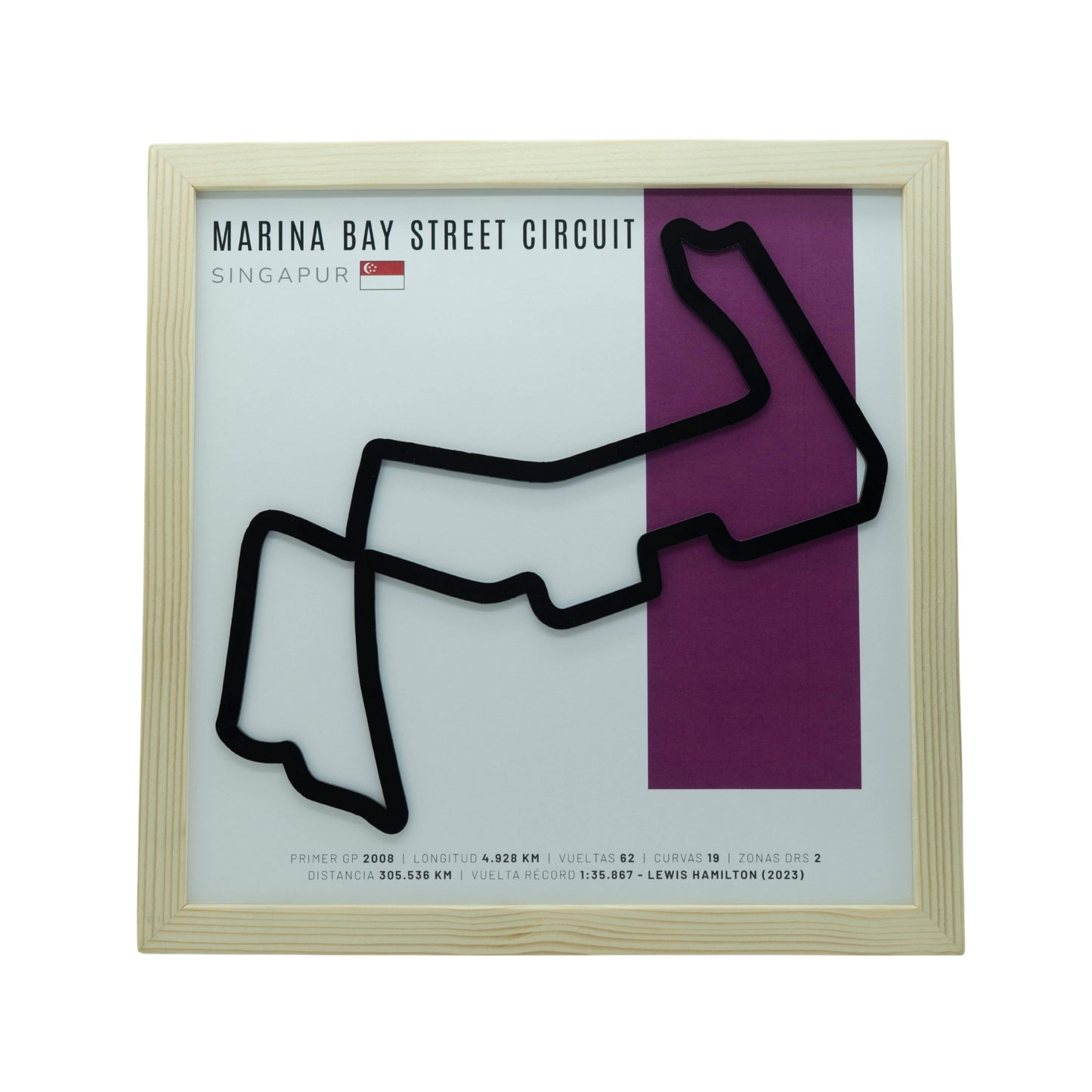 F1 – Marina Bay Street Circuit (Singapur) | Circuito 3D enmarcado