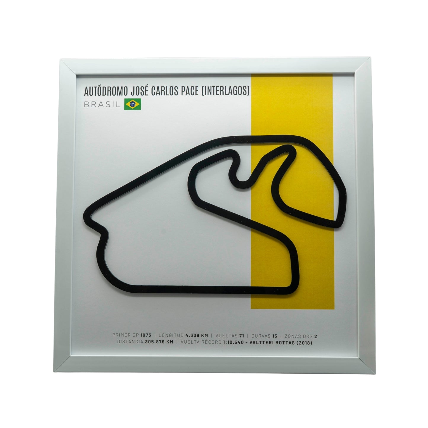 F1 – Autódromo José Carlos Pace / Interlagos (Brasil) | Circuito 3D enmarcado