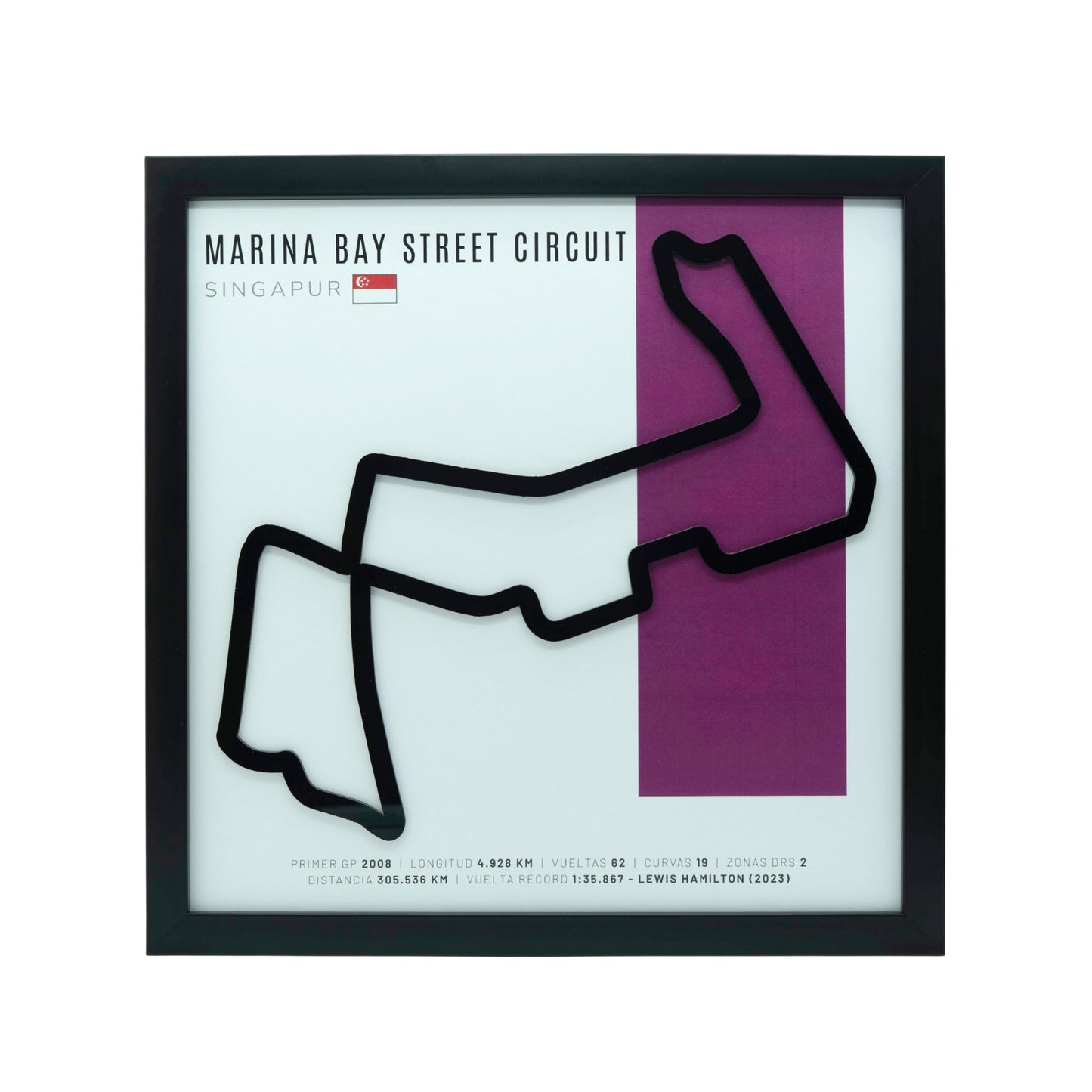 F1 – Marina Bay Street Circuit (Singapur) | Circuito 3D enmarcado