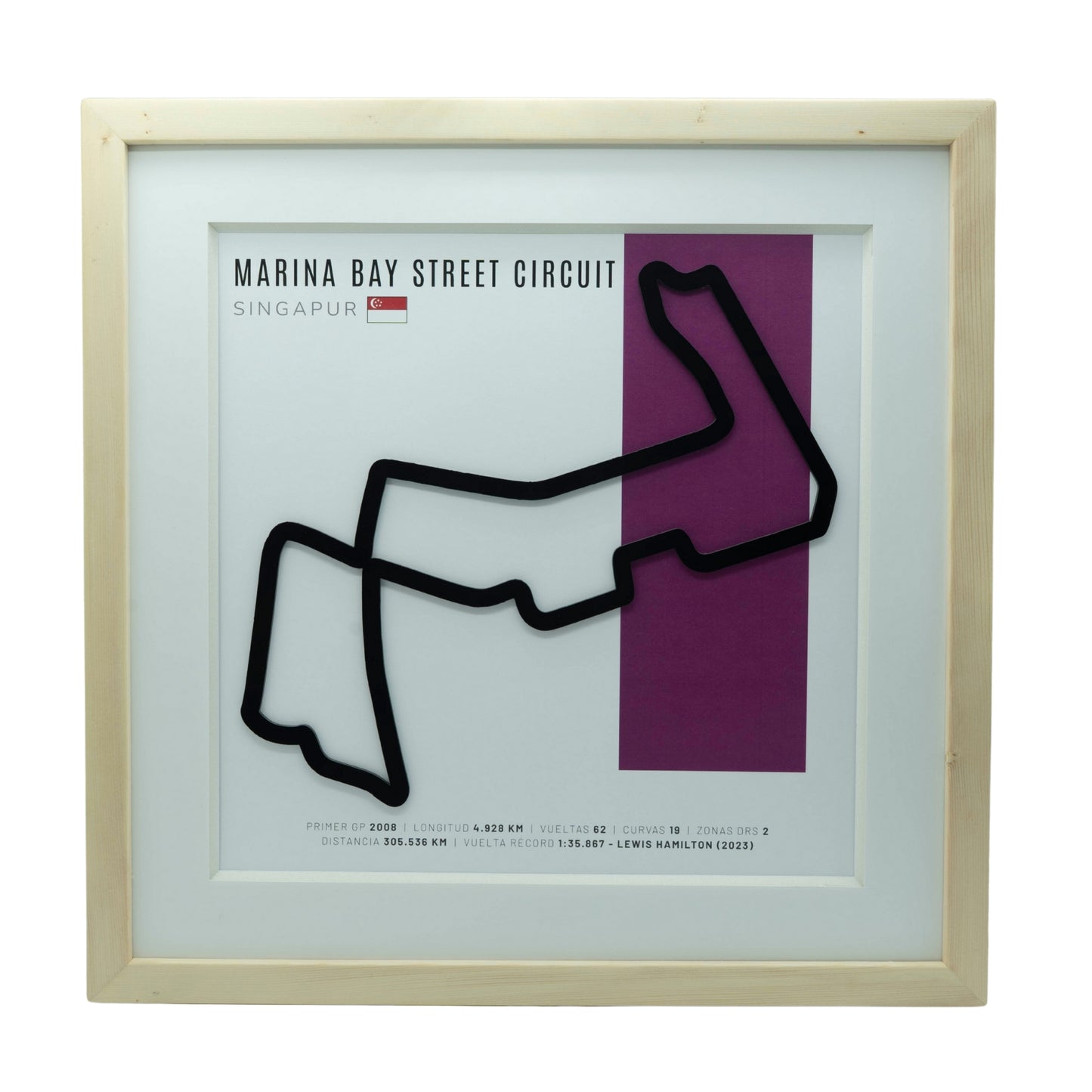 F1 – Marina Bay Street Circuit (Singapur) | Circuito 3D enmarcado