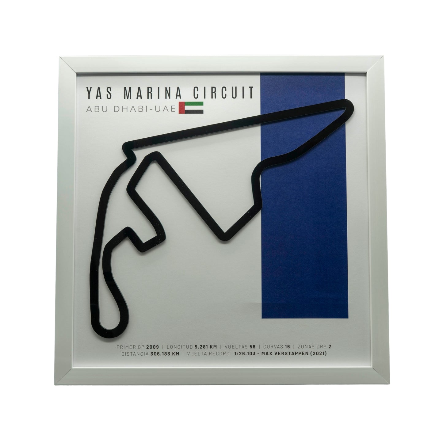F1 – Yas Marina Circuit (Emiratos Árabes Unidos) | Circuito 3D enmarcado