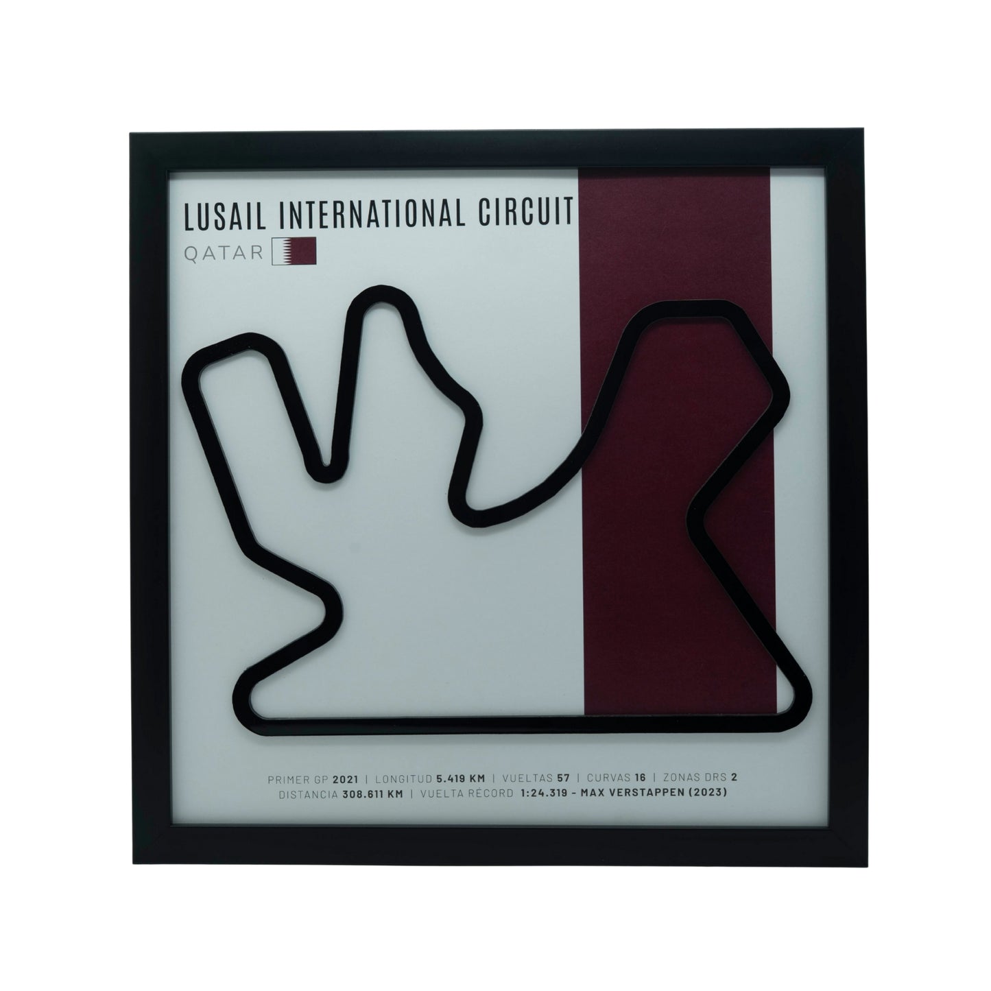 F1 – Lusail International Circuit (Catar) | Circuito 3D enmarcado