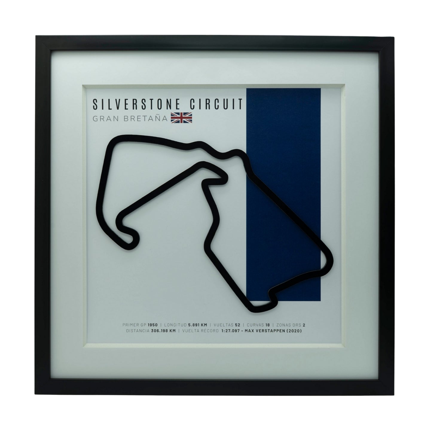 F1 – Silverstone Circuit (Gran Bretaña) | Circuito 3D enmarcado