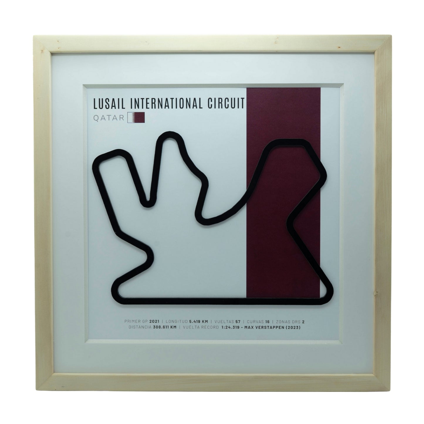 F1 – Lusail International Circuit (Catar) | Circuito 3D enmarcado