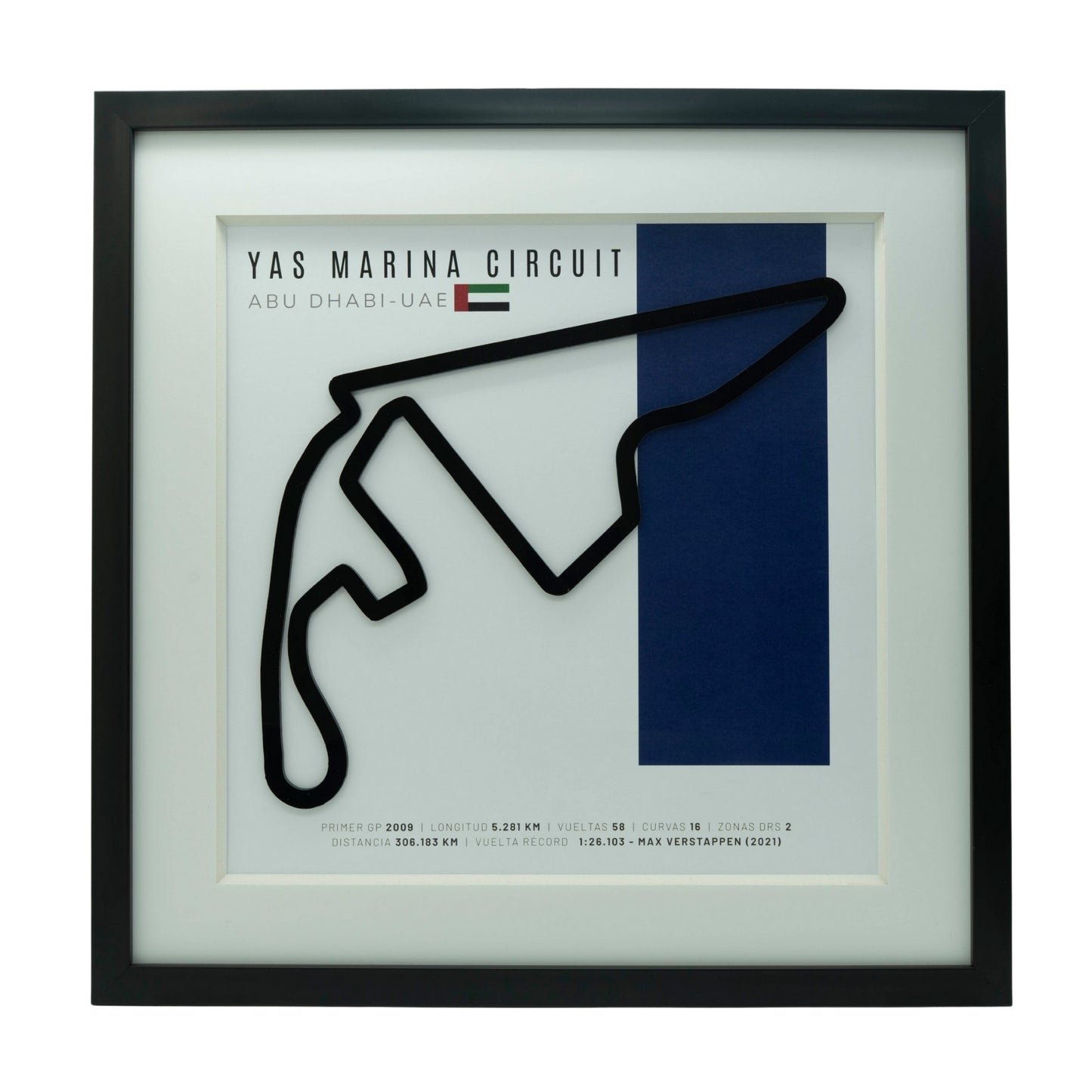 F1 – Yas Marina Circuit (Emiratos Árabes Unidos) | Circuito 3D enmarcado