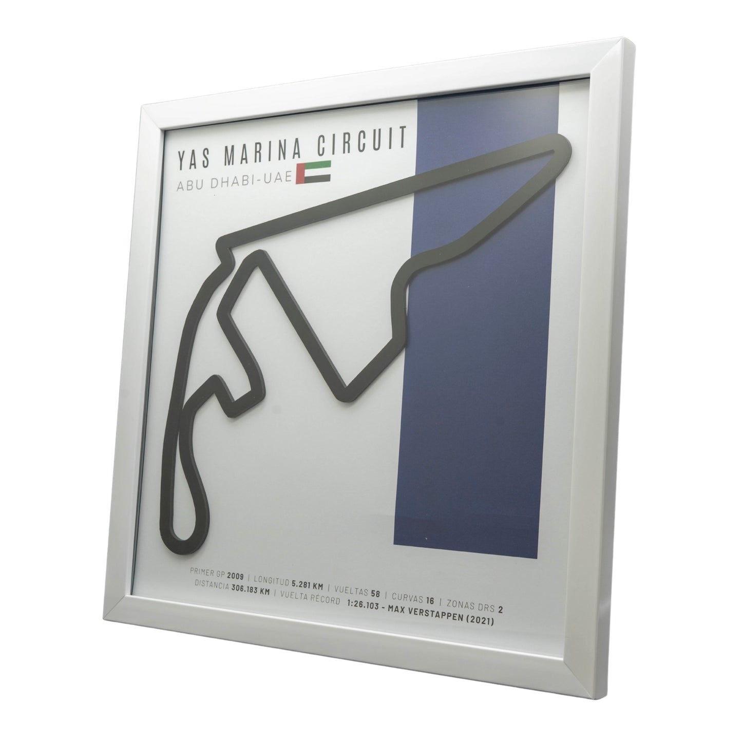 F1 – Yas Marina Circuit (Emiratos Árabes Unidos) | Circuito 3D enmarcado