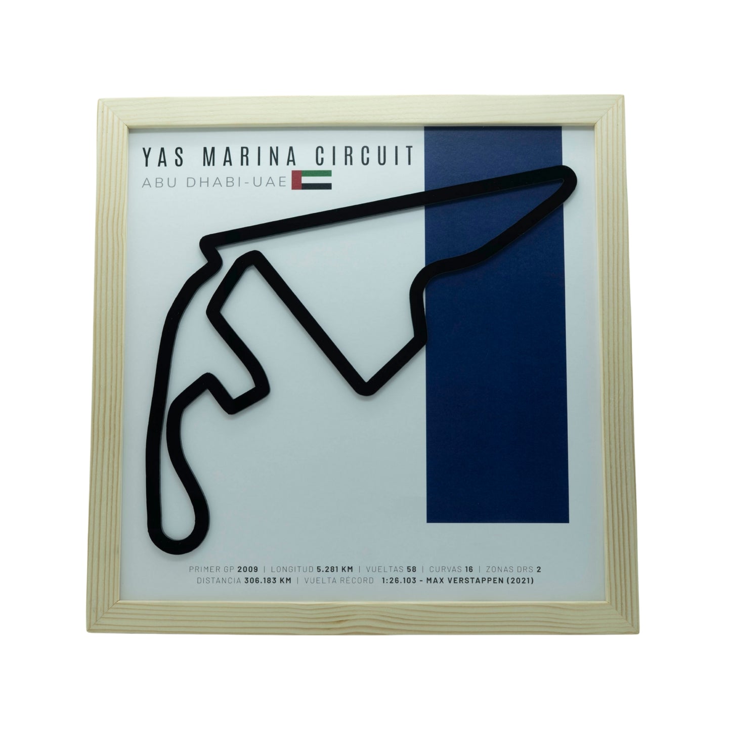 F1 – Yas Marina Circuit (Emiratos Árabes Unidos) | Circuito 3D enmarcado