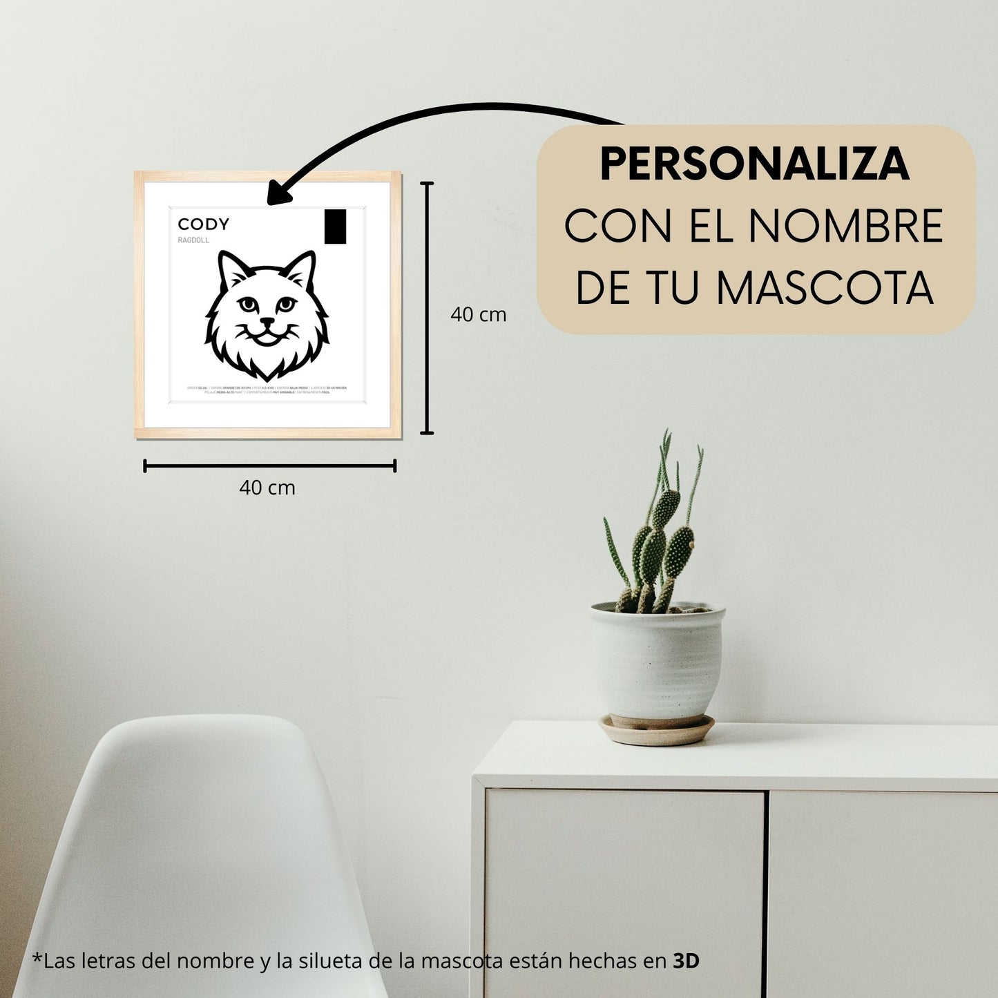 Ragdoll — Cuadro de mascota personalizado
