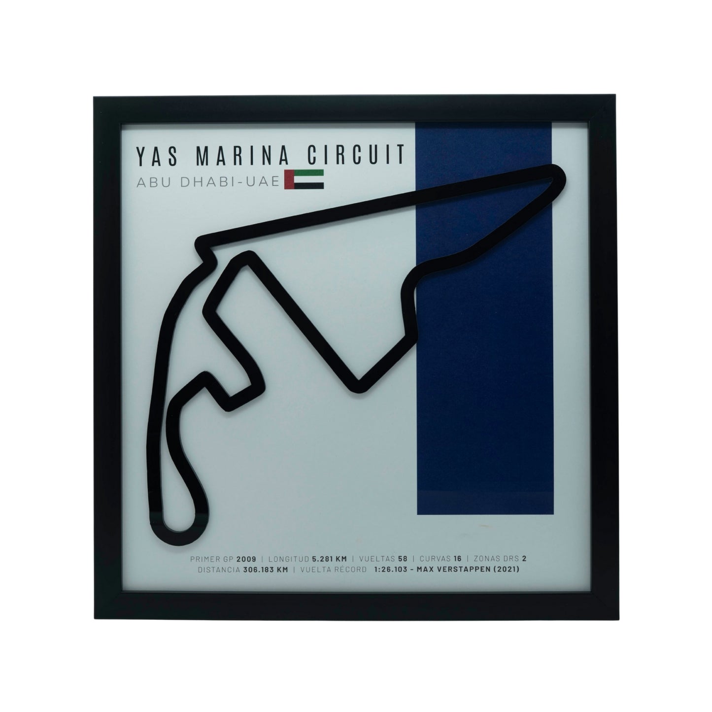 F1 – Yas Marina Circuit (Emiratos Árabes Unidos) | Circuito 3D enmarcado