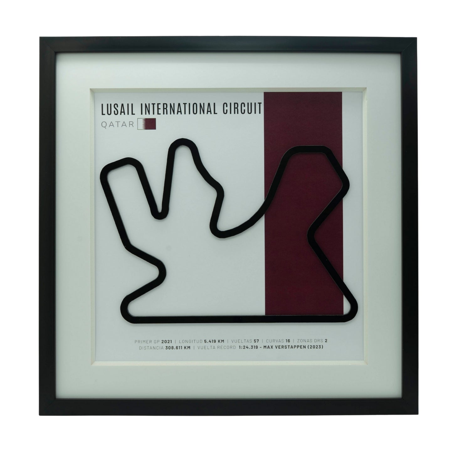 F1 – Lusail International Circuit (Catar) | Circuito 3D enmarcado