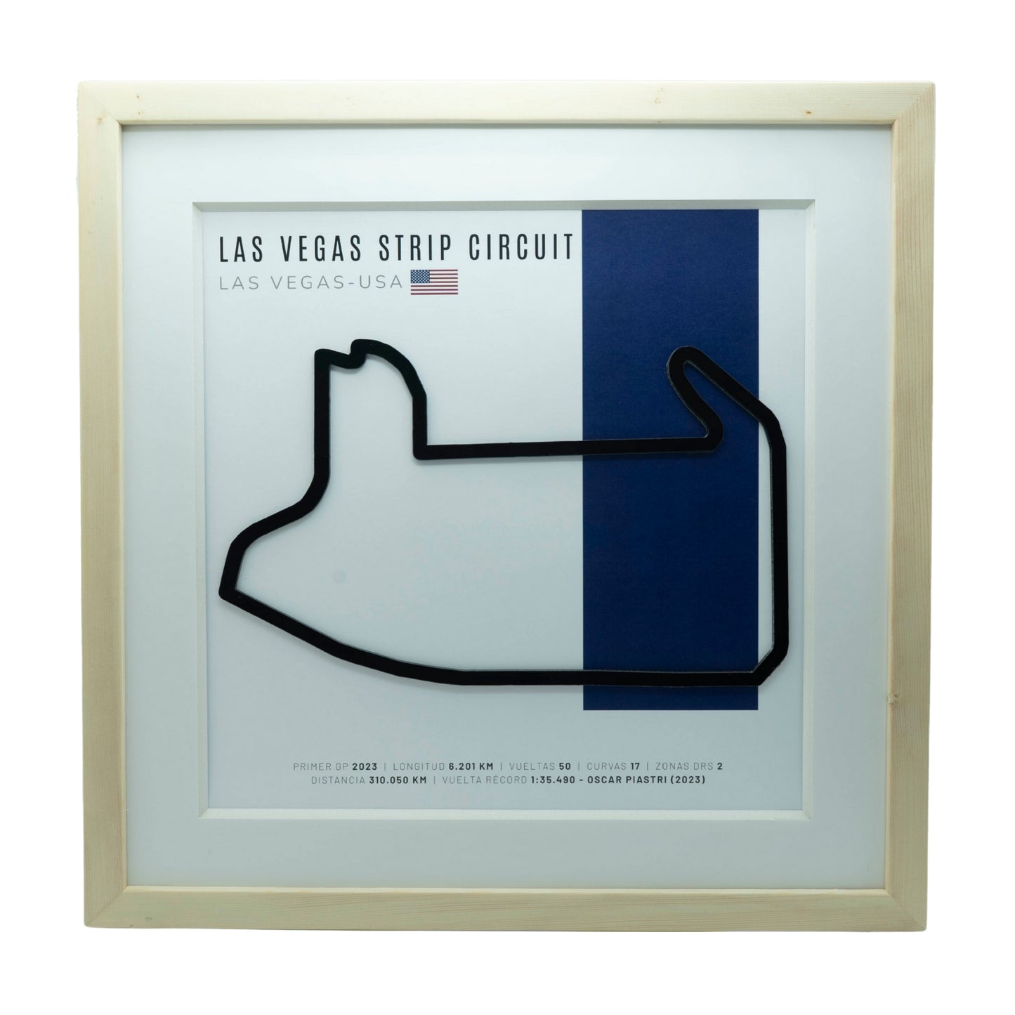 F1 – Las Vegas Strip Circuit (Estados Unidos) | Circuito 3D enmarcado