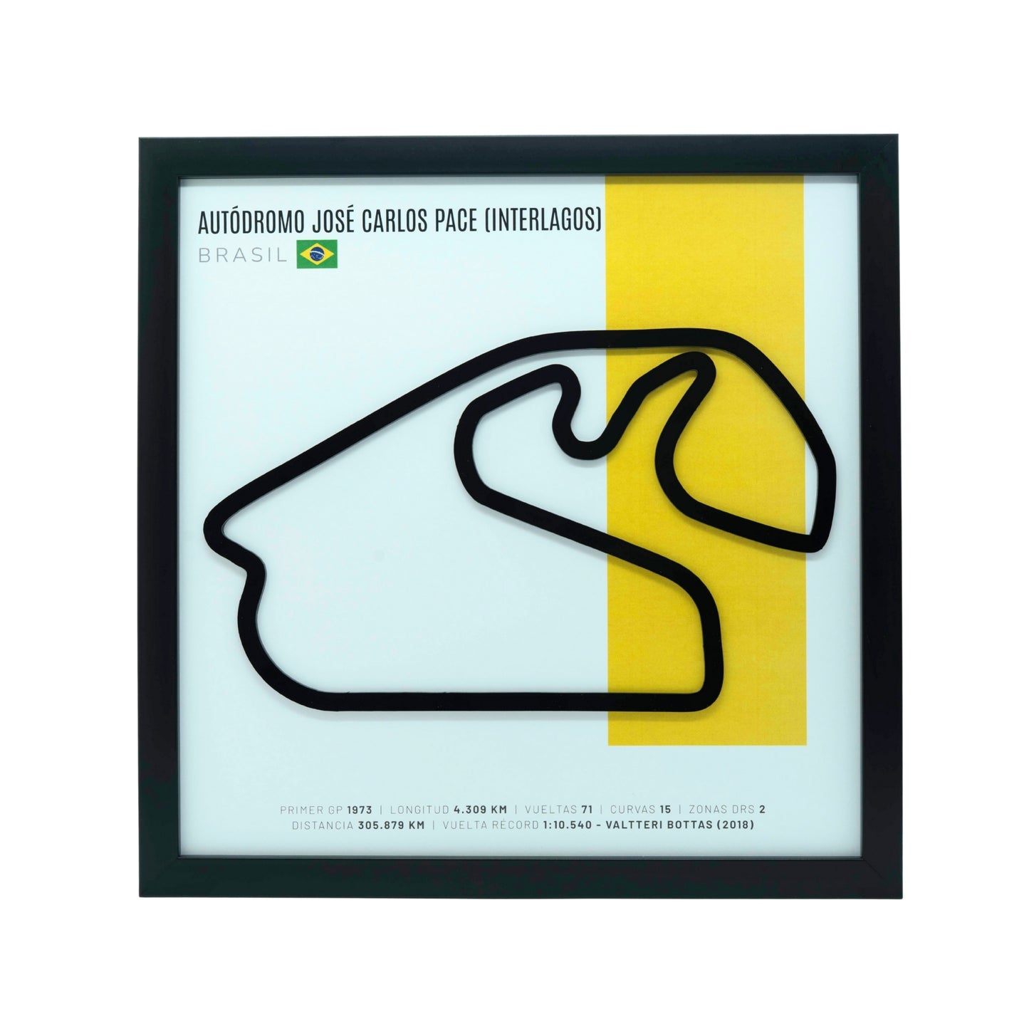 F1 – Autódromo José Carlos Pace / Interlagos (Brasil) | Circuito 3D enmarcado