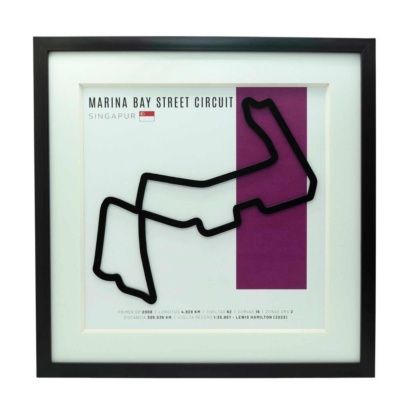 F1 – Marina Bay Street Circuit (Singapur) | Circuito 3D enmarcado