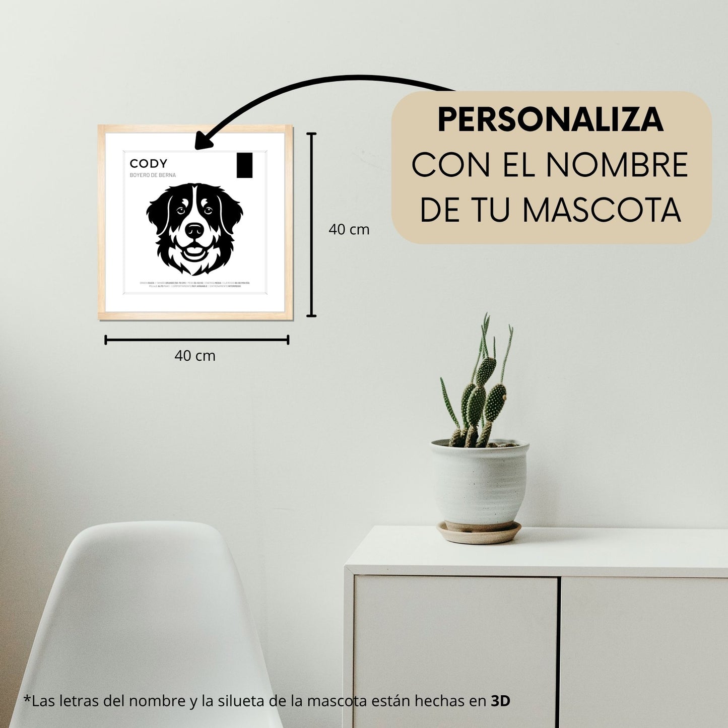 Boyero de Berna — Cuadro de mascota personalizado