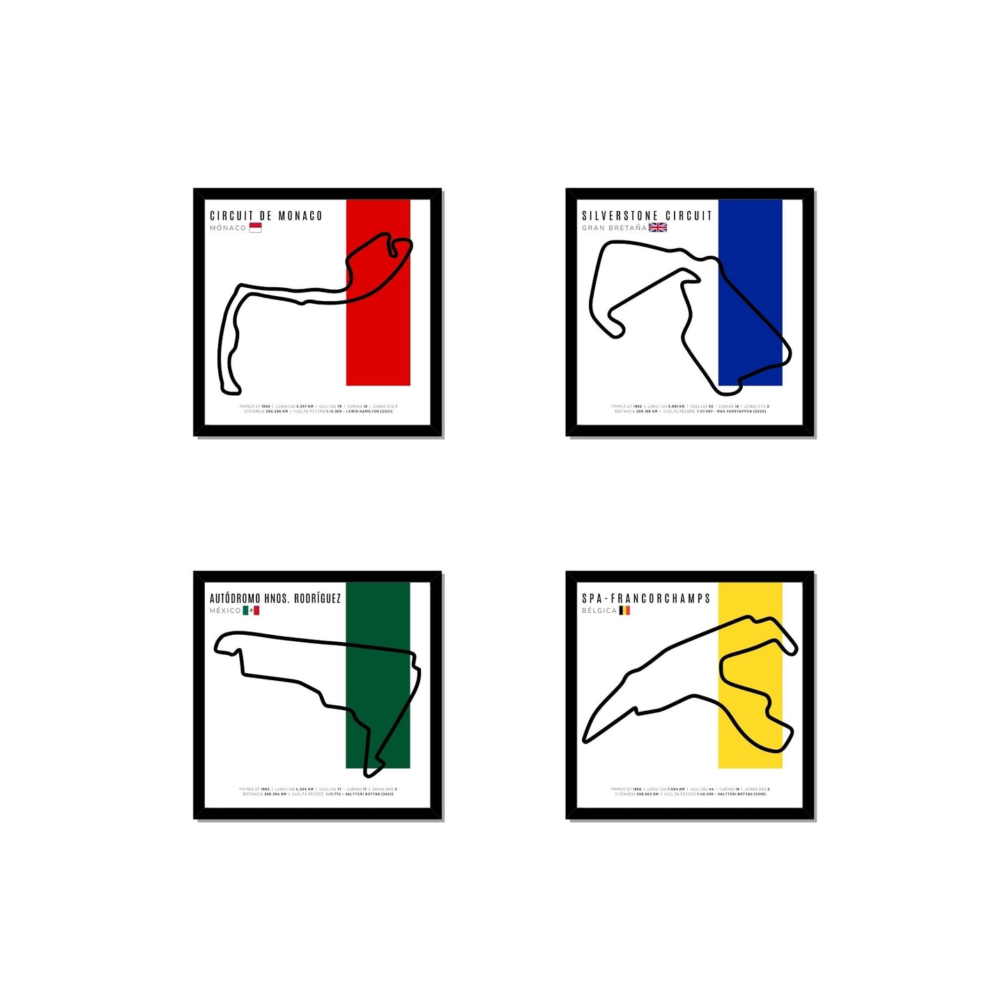 Paquete F1 – Set de 4 Circuitos Personalizables