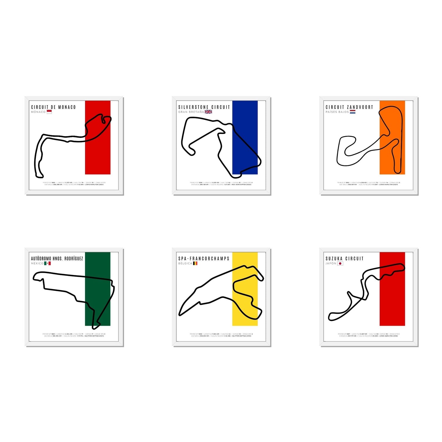 Paquete F1 – Set de 6 Circuitos Personalizables
