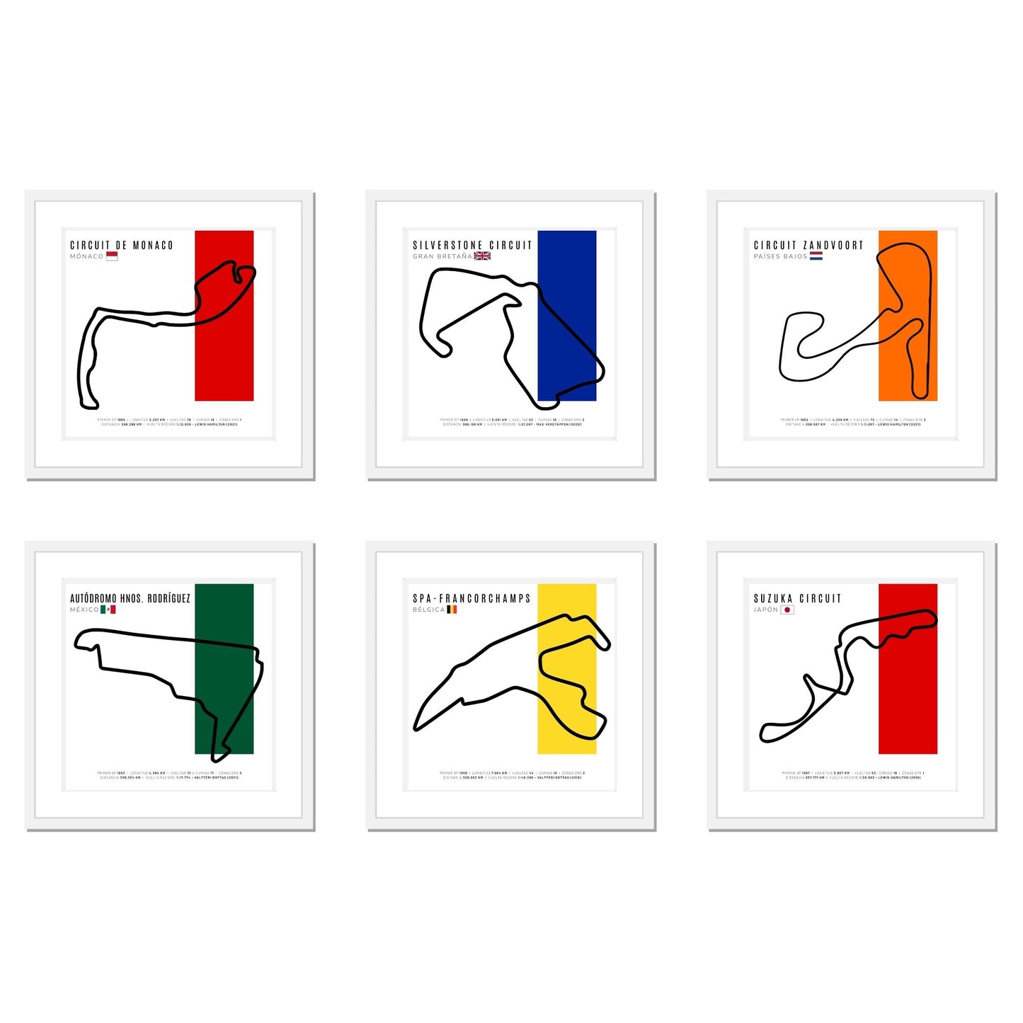 Paquete F1 – Set de 6 Circuitos Personalizables