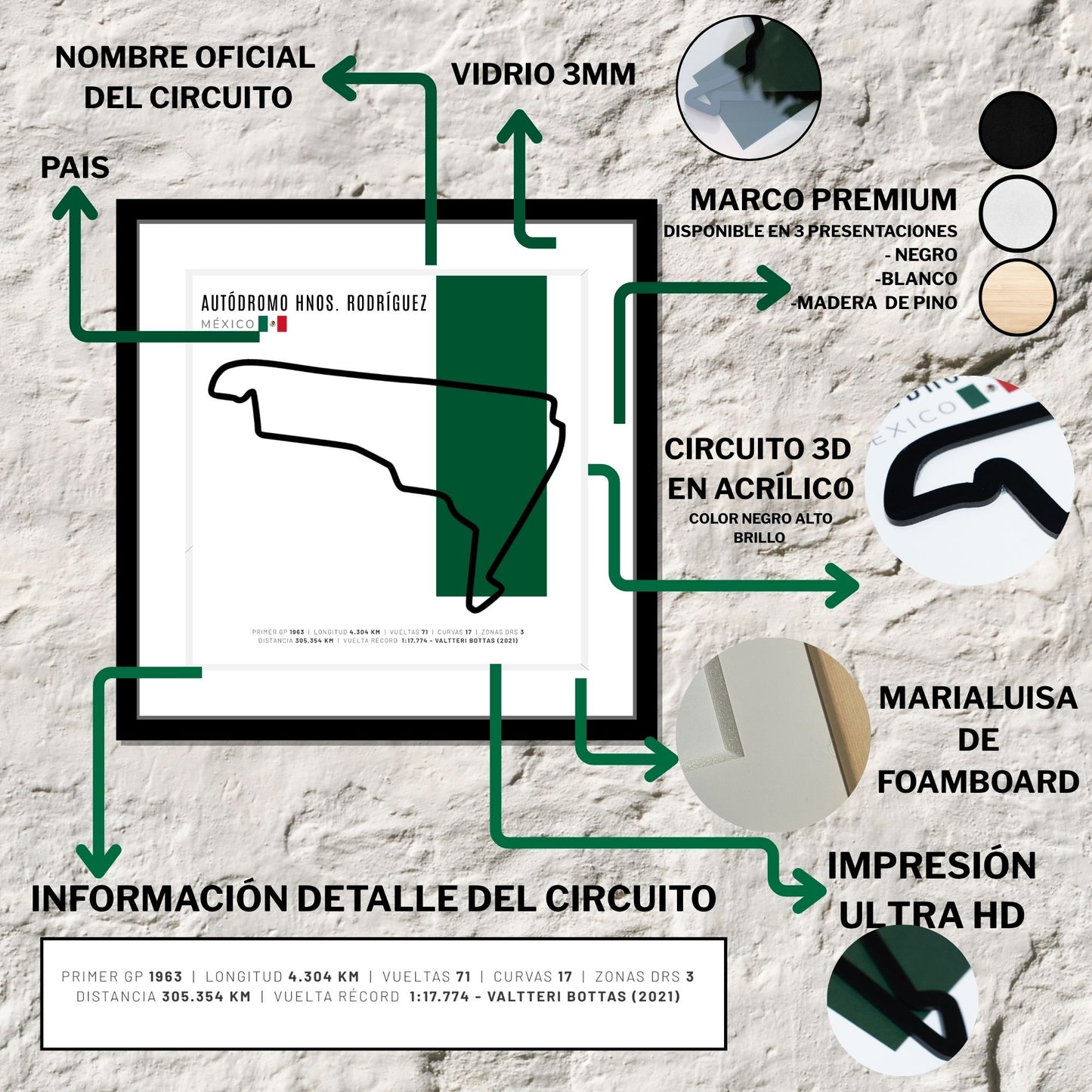 F1 - Circuito 3D Enmarcado | Autodromo Nazionale Monza (Italia)