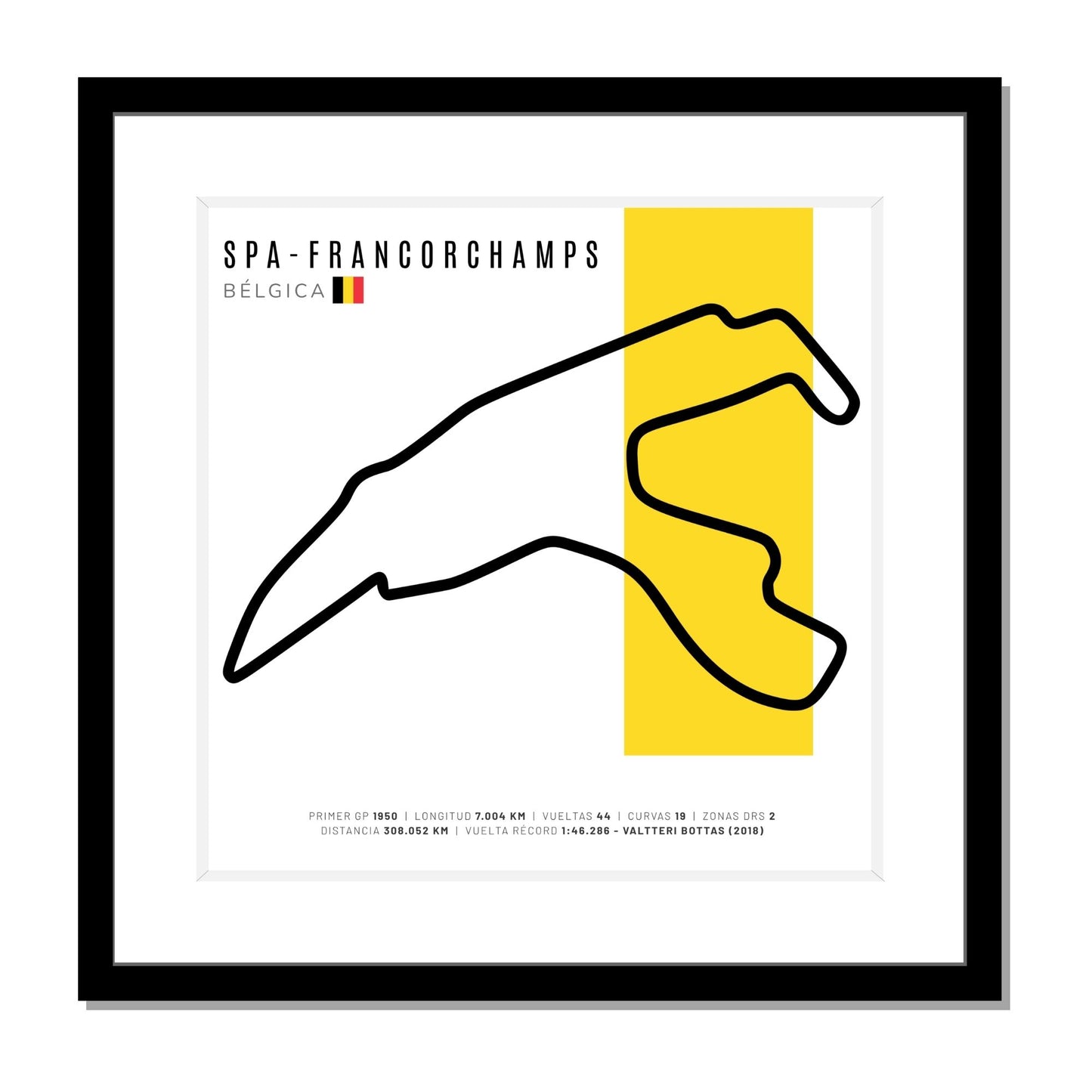 F1 - Circuito 3D Enmarcado | Circuit de Spa-Francorchamps (Bélgica)