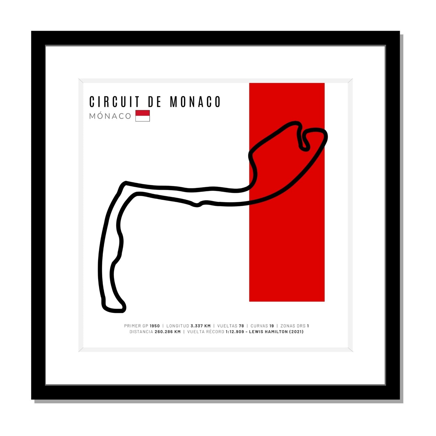 F1 - Circuito 3D Enmarcado | Circuit de Monaco (Mónaco)