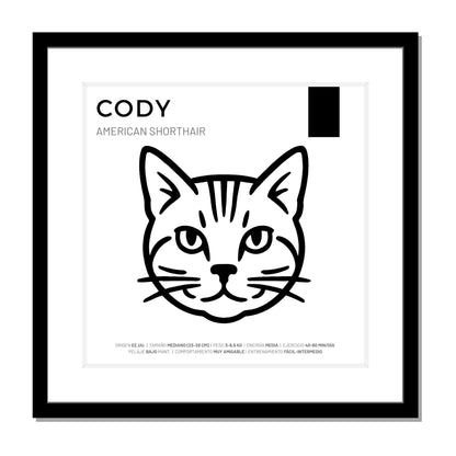 American Shorthair — Cuadro de mascota personalizado