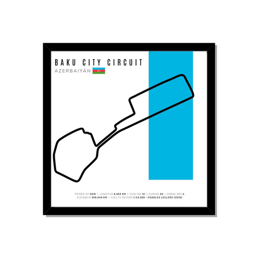 F1 - Circuito 3D Enmarcado | Baku City Circuit (Azerbaiyán)