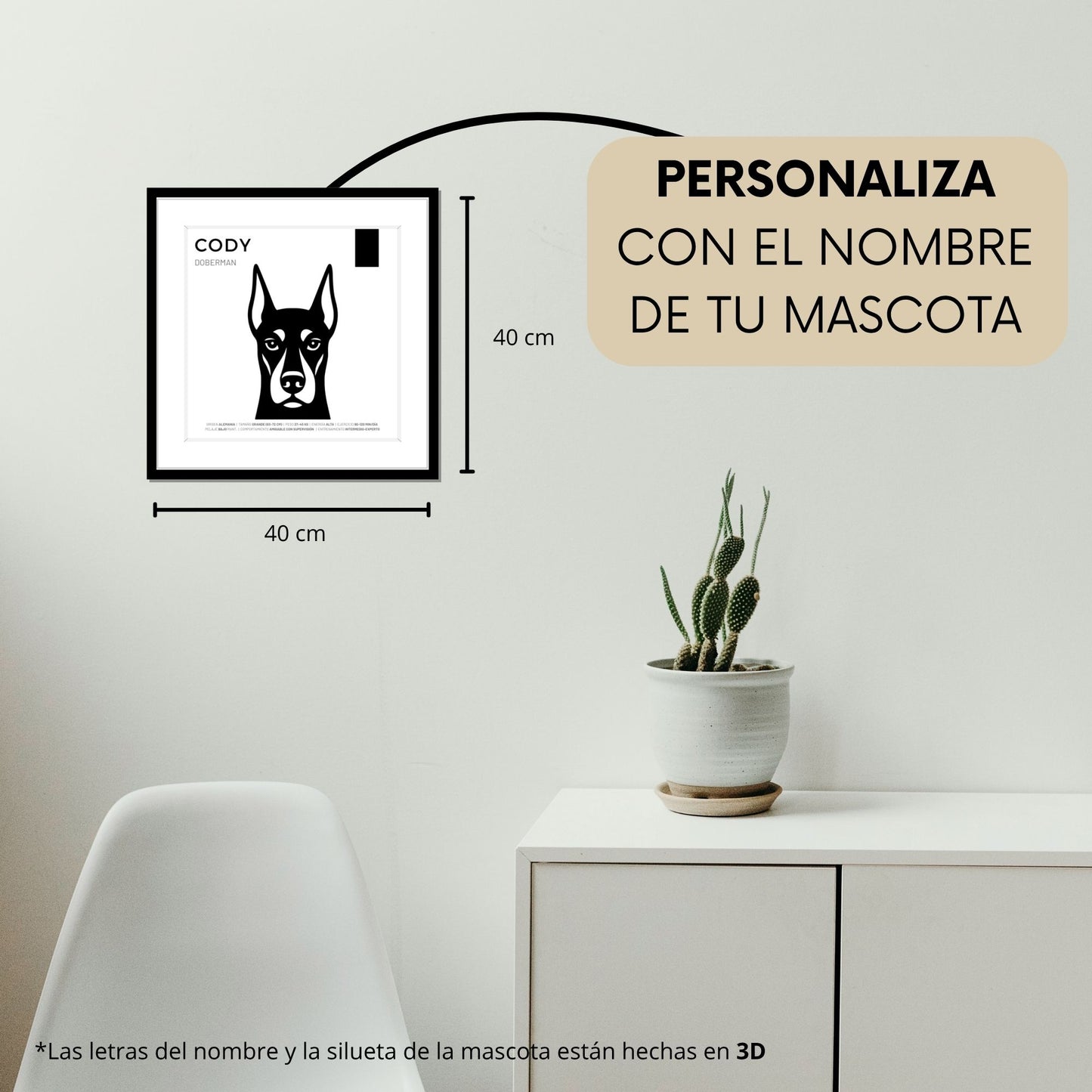 Dóberman — Cuadro de mascota personalizado