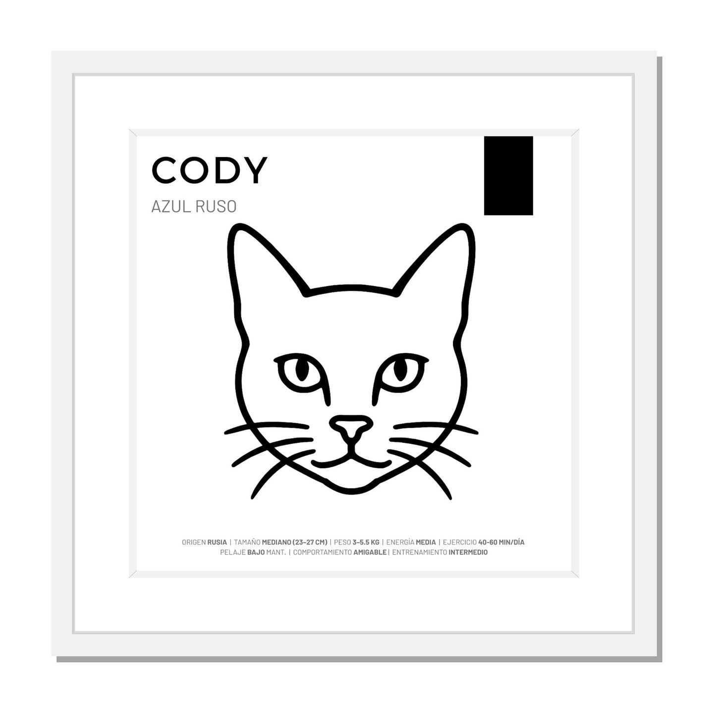 Azul Ruso — Cuadro de mascota personalizado