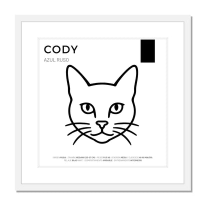 Azul Ruso — Cuadro de mascota personalizado