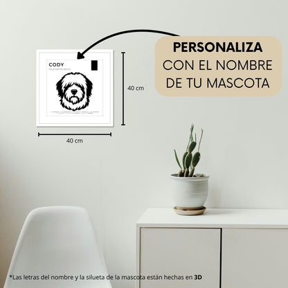 Viejo Pastor Inglés — Cuadro de mascota personalizado