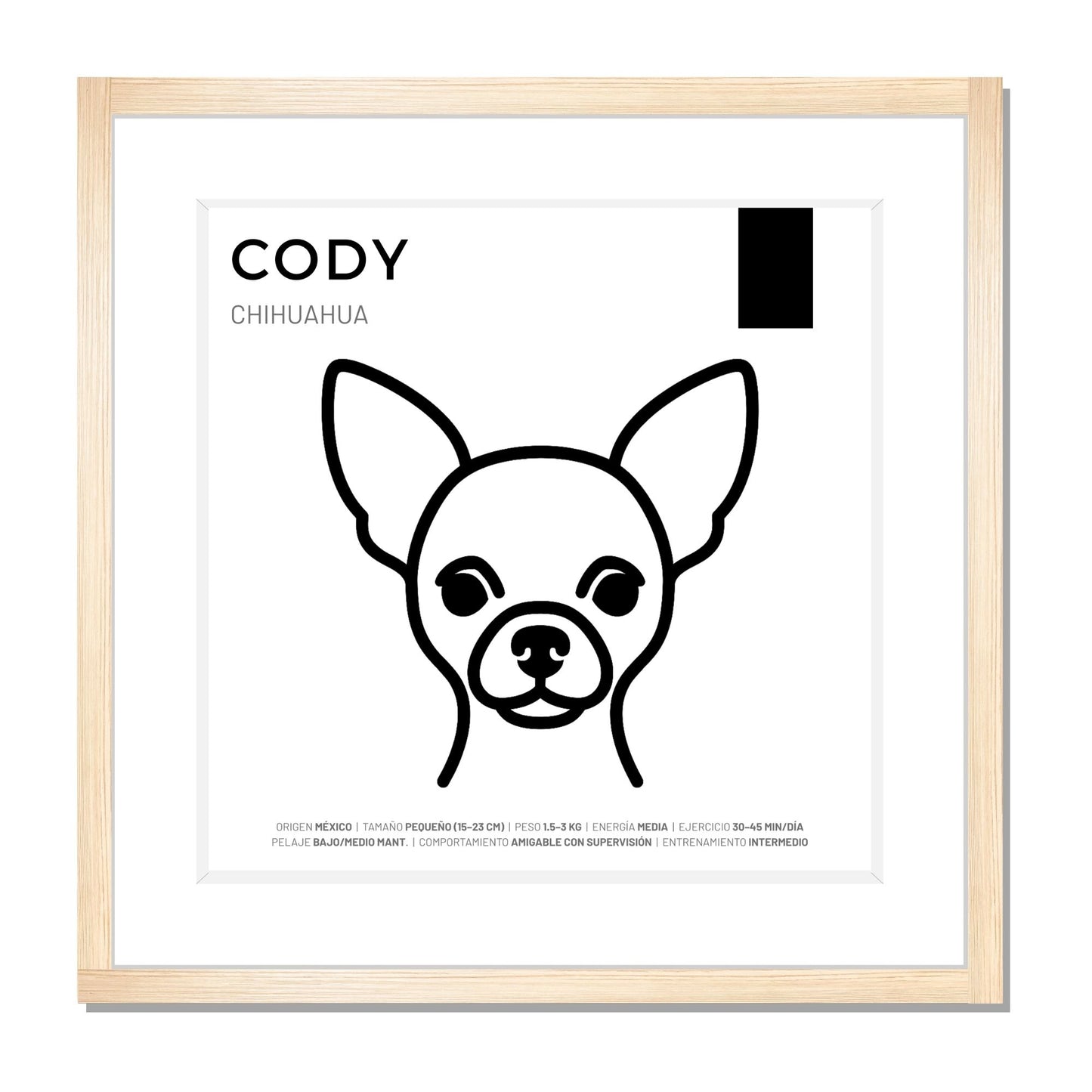Chihuahua — Cuadro de mascota personalizado