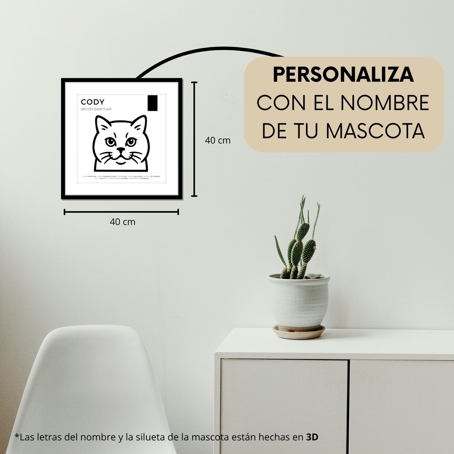 British Shorthair — Cuadro de mascota personalizado