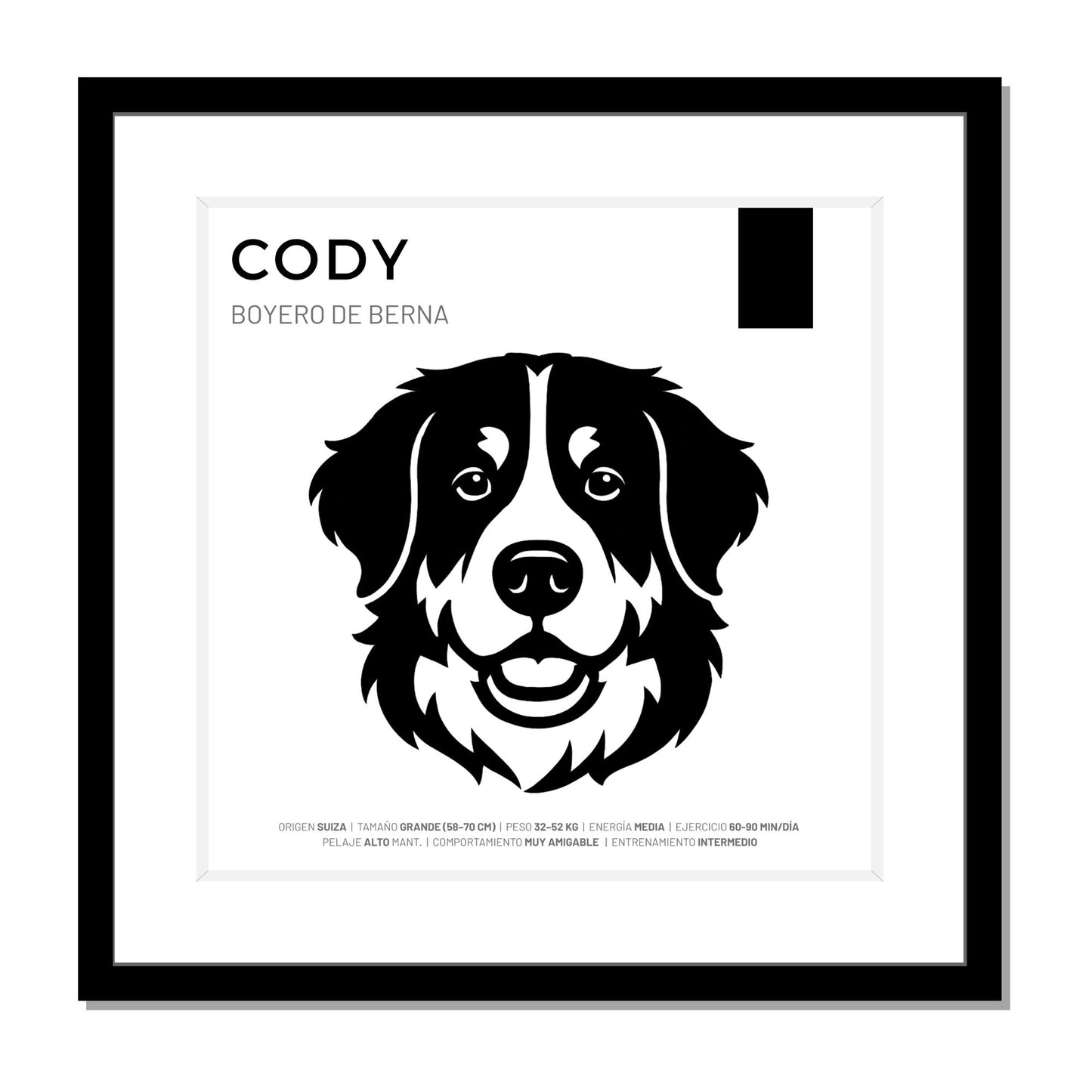 Boyero de Berna — Cuadro de mascota personalizado