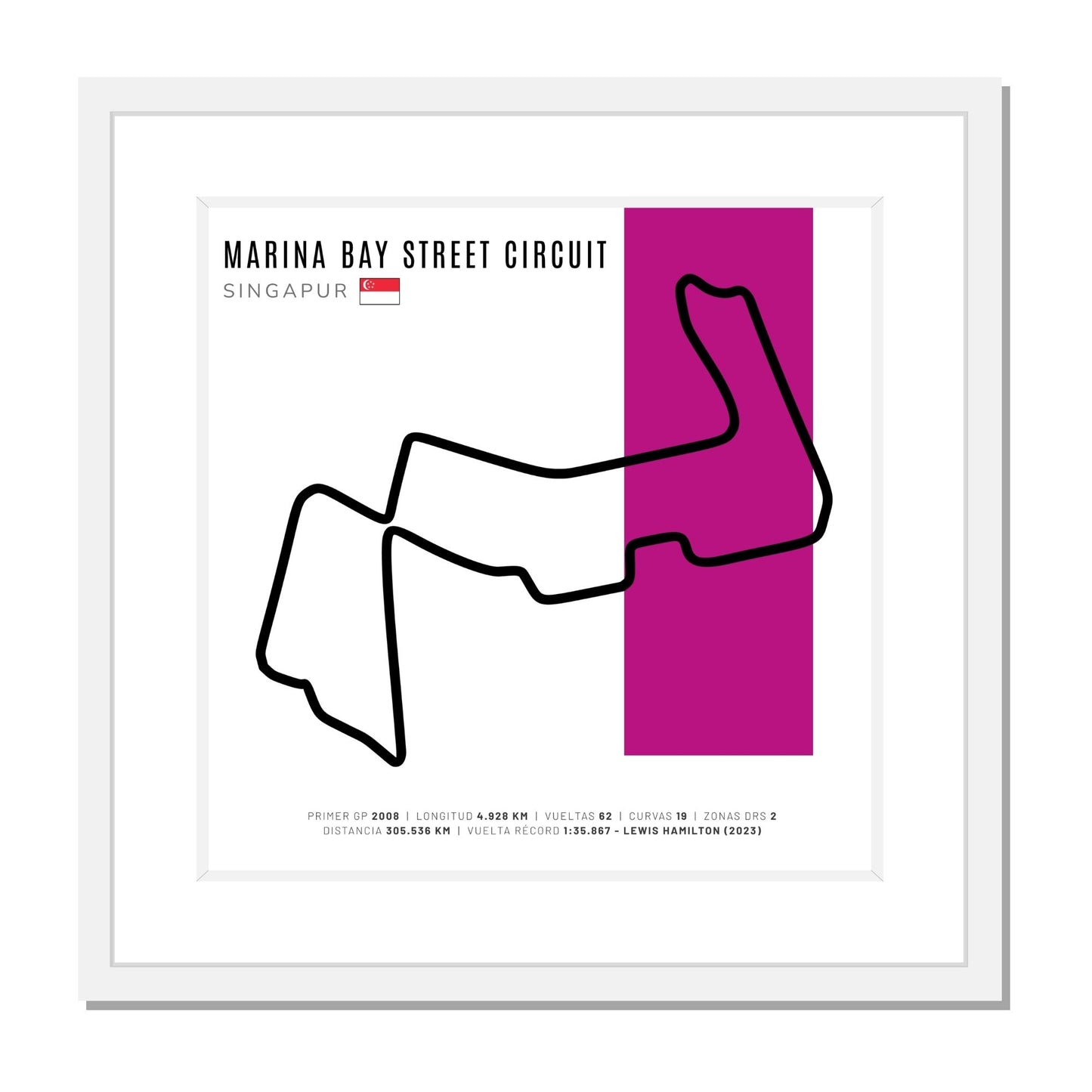 F1 - Circuito 3D Enmarcado | Marina Bay Street Circuit (Singapur)