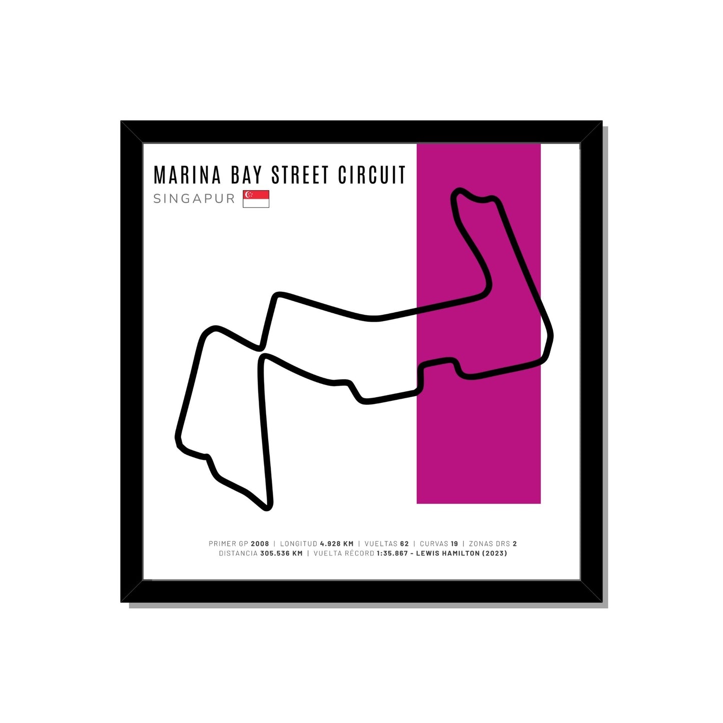 F1 - Circuito 3D Enmarcado | Marina Bay Street Circuit (Singapur)