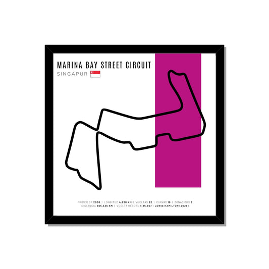 F1 - Circuito 3D Enmarcado | Marina Bay Street Circuit (Singapur)