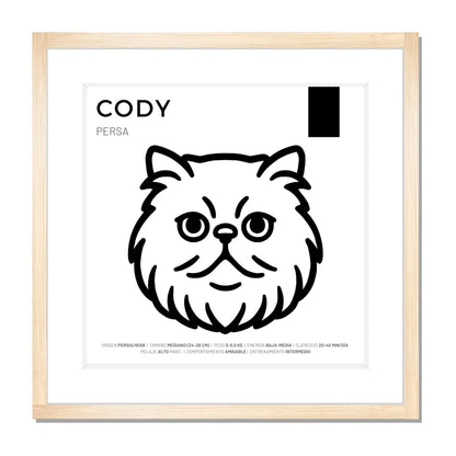 Persa — Cuadro de mascota personalizado