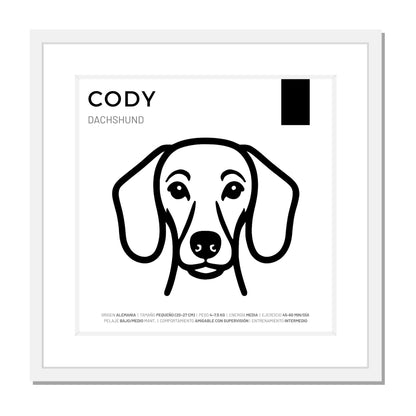 Dachshund (Salchicha) — Cuadro de mascota personalizado