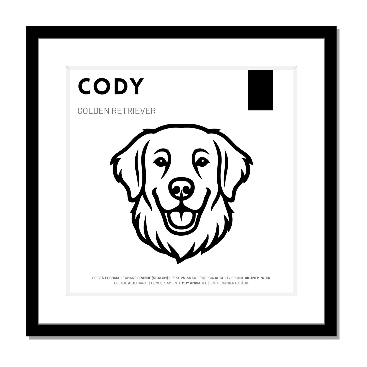 Golden Retriever — Cuadro de mascota personalizado