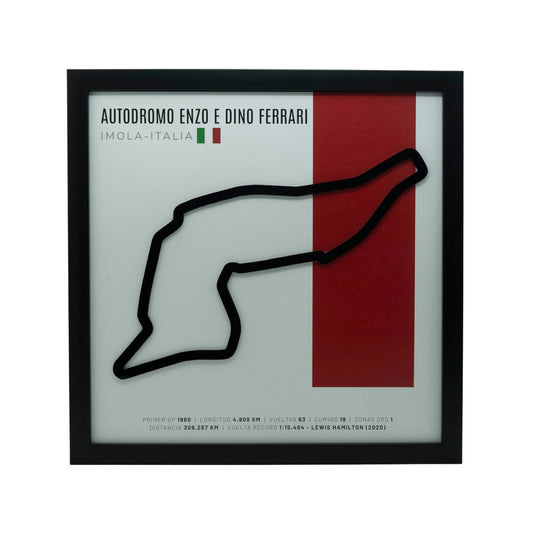 F1 – Autodromo Enzo e Dino Ferrari (Italia) | Circuito 3D enmarcado