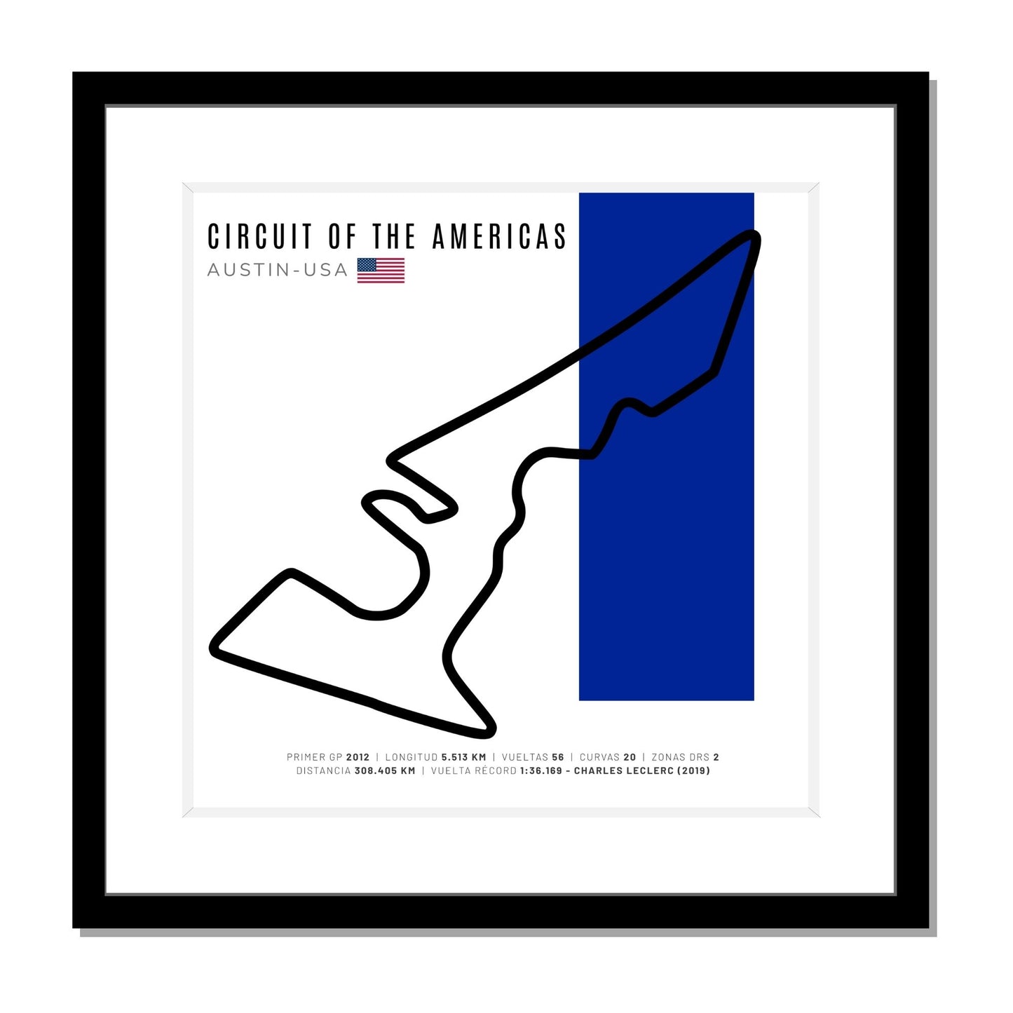 F1 - Circuito 3D Enmarcado | Circuit of The Americas / COTA (Estados Unidos)