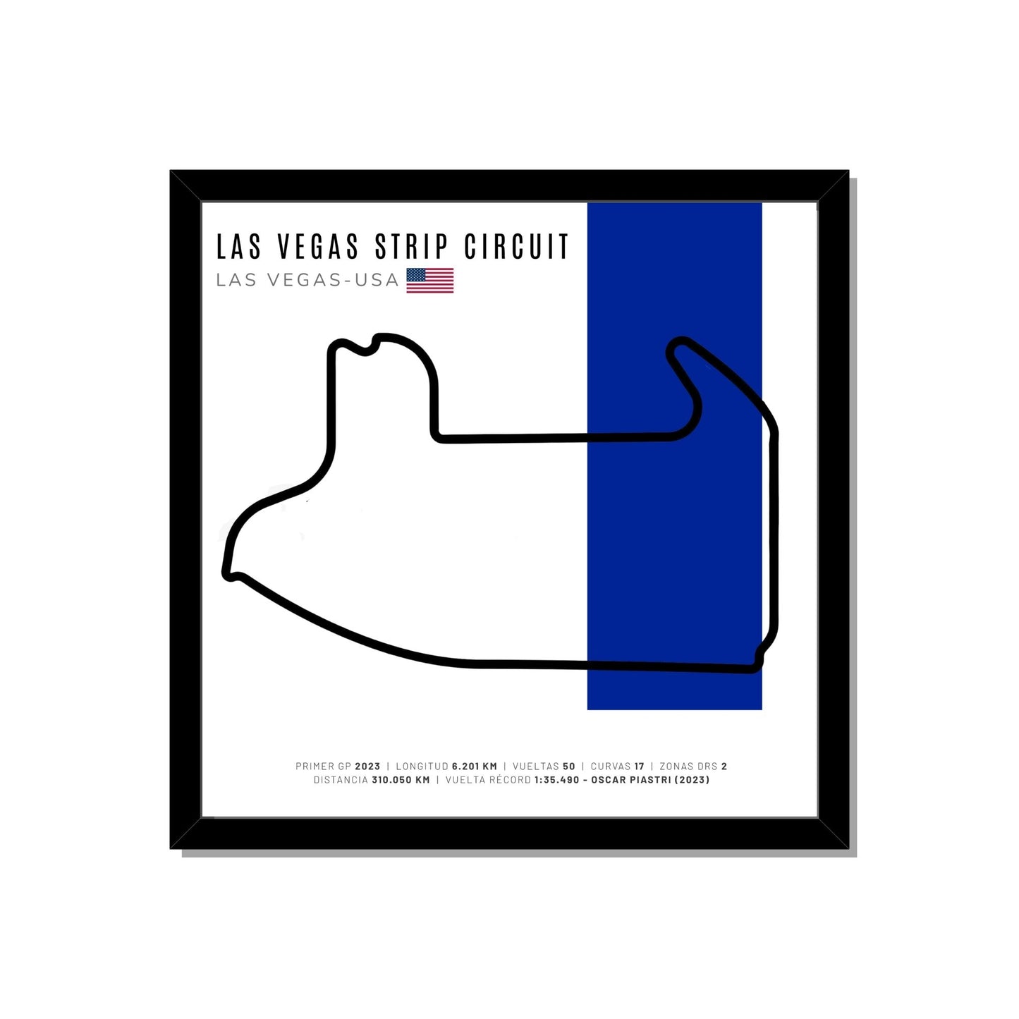 F1 - Circuito 3D Enmarcado | Las Vegas Strip Circuit (Estados Unidos)
