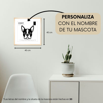 Boston Terrier — Cuadro de mascota personalizado