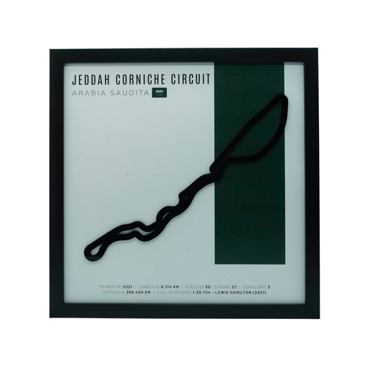 F1 – Jeddah Corniche Circuit (Arabia Saudita) | Circuito 3D enmarcado