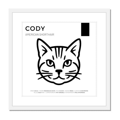 American Shorthair — Cuadro de mascota personalizado