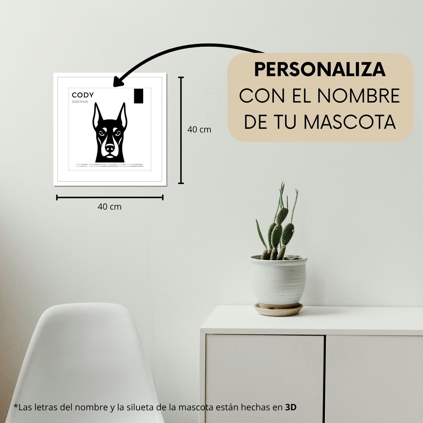 Dóberman — Cuadro de mascota personalizado