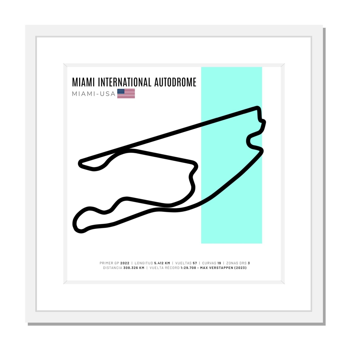 F1 - Circuito 3D Enmarcado | Miami International Autodrome (Estados Unidos)